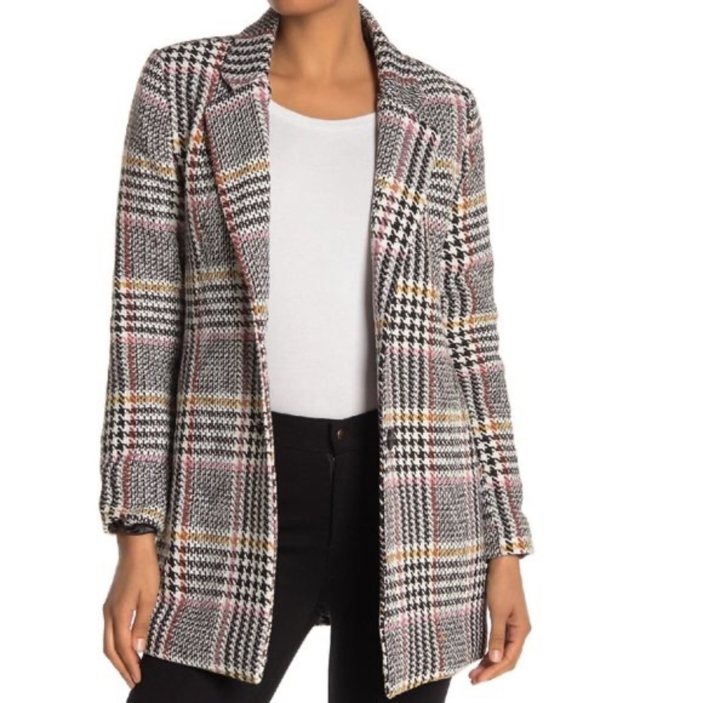 NWT Sebby Glen Plaid Houndstooth Woven Coat XL - Picture 2 of 12
